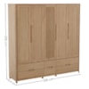 Guarda Roupa Casal Madeira Macica Taeda 5 Portas 220 cm 3306U Tauari Festra