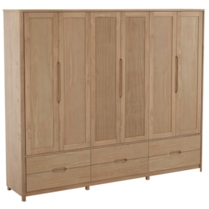 Guarda Roupa Casal Madeira Macica Taeda 6 Portas 262 cm 3307U Tauari Festra