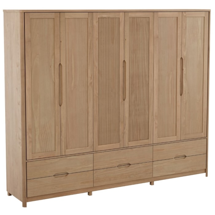 Guarda Roupa Casal Madeira Macica Taeda 6 Portas 262 cm 3307U Tauari Festra