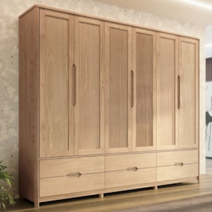 Guarda Roupa Casal Madeira Macica Taeda 6 Portas 262 cm 3307U Tauari Festra