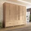 Guarda Roupa Casal Madeira Macica Taeda 6 Portas 262 cm 3307U Tauari Festra
