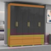 Guarda Roupa Casal Marrocos 6 Portas 187 cm Cinamomo Grafite ARMoveis
