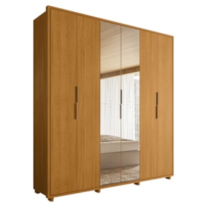 Guarda Roupa Casal Matisse 6 Portas Com Espelho MDF 210 cm Cinamomo Madetec