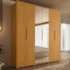 Guarda Roupa Casal Matisse 6 Portas Com Espelho MDF 210 cm Cinamomo Madetec