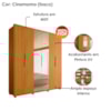 Guarda Roupa Casal Matisse 6 Portas Com Espelho MDF 210 cm Cinamomo Madetec