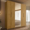 Guarda Roupa Casal Matisse 6 Portas Com Espelho MDF 210 cm Cumaru Madetec