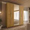 Guarda Roupa Casal Matisse 6 Portas Com Espelho MDF 210 cm Cumaru Madetec