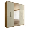 Guarda Roupa Casal Matisse 6 Portas Com Espelho MDF 210 cm Cumaru Opala Madetec