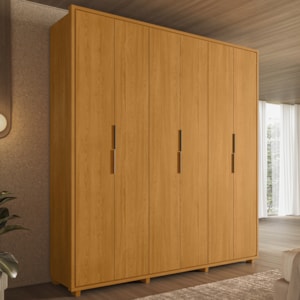 Guarda Roupa Casal Matisse 6 Portas MDF 210 cm Cinamomo Madetec