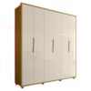 Guarda Roupa Casal Matisse 6 Portas MDF 210 cm Cinamomo Off White Madetec