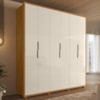 Guarda Roupa Casal Matisse 6 Portas MDF 210 cm Cinamomo Off White Madetec