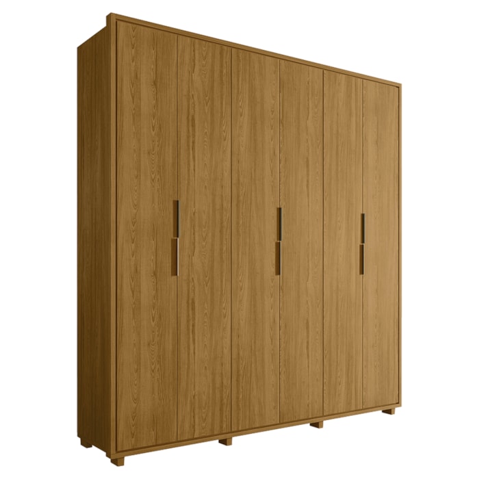 Guarda Roupa Casal Matisse 6 Portas MDF 210 cm Cumaru Madetec