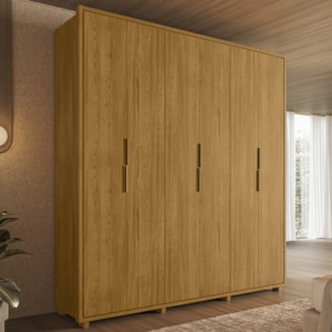 Guarda Roupa Casal Matisse 6 Portas MDF 210 cm Cumaru Madetec