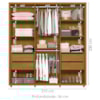 Guarda Roupa Casal Matisse 6 Portas MDF 210 cm Cumaru Madetec