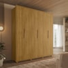 Guarda Roupa Casal Matisse 6 Portas MDF 210 cm Cumaru Madetec