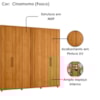 Guarda Roupa Casal Miro 6 Portas 250 cm Cinamomo Madetec