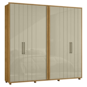 Guarda Roupa Casal Miro 6 Portas 250 cm Cumaru Opala Madetec