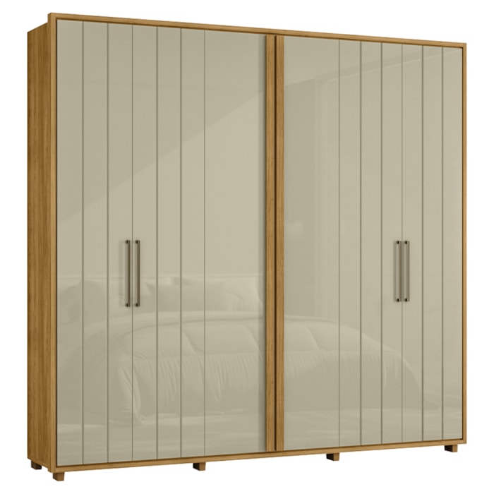 Guarda Roupa Casal Miro 6 Portas 250 cm Cumaru Opala Madetec