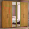 Guarda Roupa Casal Miro 6 Portas Com Espelho 250 cm Cinamomo Madetec
