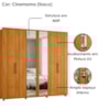 Guarda Roupa Casal Miro 6 Portas Com Espelho 250 cm Cinamomo Madetec