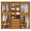 Guarda Roupa Casal Miro 6 Portas Com Espelho 250 cm Cinamomo Madetec
