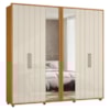 Guarda Roupa Casal Miro 6 Portas Com Espelho 250 cm Cinamomo Off White Madetec