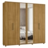 Guarda Roupa Casal Miro 6 Portas Com Espelho 250 cm Cumaru Madetec