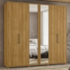 Guarda Roupa Casal Miro 6 Portas Com Espelho 250 cm Cumaru Madetec