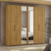Guarda Roupa Casal Miro 6 Portas Com Espelho 250 cm Cumaru Madetec