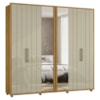 Guarda Roupa Casal Miro 6 Portas Com Espelho 250 cm Cumaru Opala Madetec