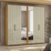 Guarda Roupa Casal Miro 6 Portas Com Espelho 250 cm Cumaru Opala Madetec