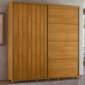 Guarda Roupa Casal Monet 2 Portas Deslizante 230 cm Cinamomo Madetec