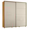 Guarda Roupa Casal Monet 2 Portas Deslizante 230 cm Cinamomo Off White Madetec