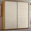 Guarda Roupa Casal Monet 2 Portas Deslizante 230 cm Cinamomo Off White Madetec