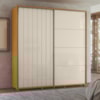 Guarda Roupa Casal Monet 2 Portas Deslizante 230 cm Cinamomo Off White Madetec