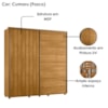 Guarda Roupa Casal Monet 2 Portas Deslizante 230 cm Cumaru Madetec