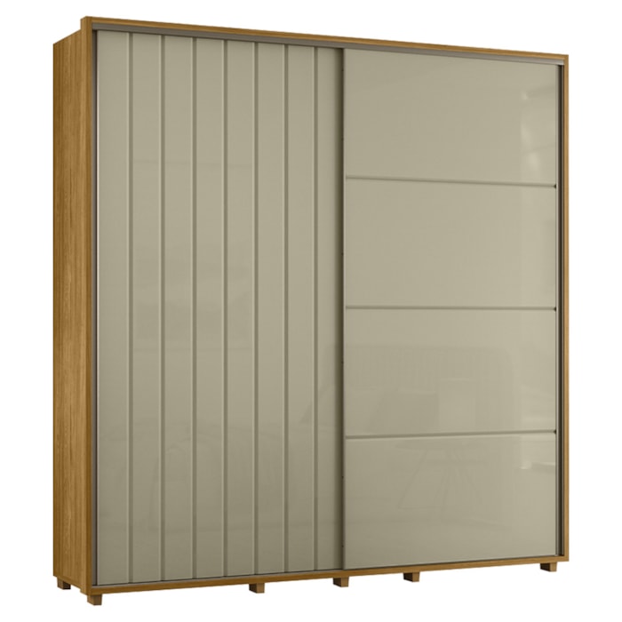 Guarda Roupa Casal Monet 2 Portas Deslizante 230 cm Cumaru Opala Madetec