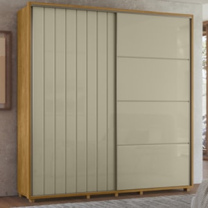 Guarda Roupa Casal Monet 2 Portas Deslizante 230 cm Cumaru Opala Madetec