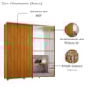 Guarda Roupa Casal Monet 2 Portas Deslizante Com Espelho 230 cm Cinamomo Madetec