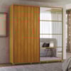 Guarda Roupa Casal Monet 2 Portas Deslizante Com Espelho 230 cm Cinamomo Madetec