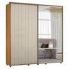 Guarda Roupa Casal Monet 2 Portas Deslizante Com Espelho 230 cm Cinamomo Off White Madetec