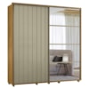 Guarda Roupa Casal Monet 2 Portas Deslizante Com Espelho 230 cm Cumaru Opala Madetec