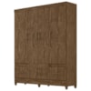 Guarda Roupa Casal MS912 6P 165 cm Castanho Wood Moval