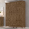 Guarda Roupa Casal MS912 6P 165 cm Castanho Wood Moval