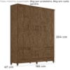 Guarda Roupa Casal MS912 6P 165 cm Castanho Wood Moval