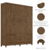 Guarda Roupa Casal MS912 6P 165 cm Castanho Wood Moval
