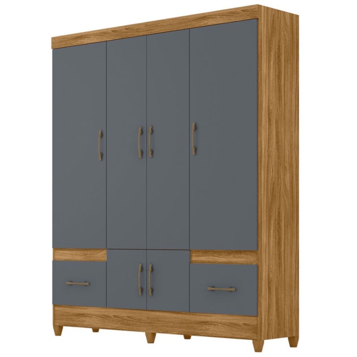 Guarda Roupa Casal MS912 6P 165 cm Freijo Cinza Moval