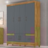 Guarda Roupa Casal MS912 6P 165 cm Freijo Cinza Moval