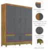 Guarda Roupa Casal MS912 6P 165 cm Freijo Cinza Moval