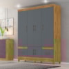 Guarda Roupa Casal MS912 6P 165 cm Freijo Cinza Moval